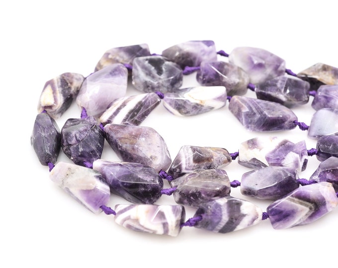 Amethyst Rectangular Gemstone Bead,Cubic Gemstone Necklace, Cubic Natural Stone Chain, Natural Stone Necklace, 15x20mm