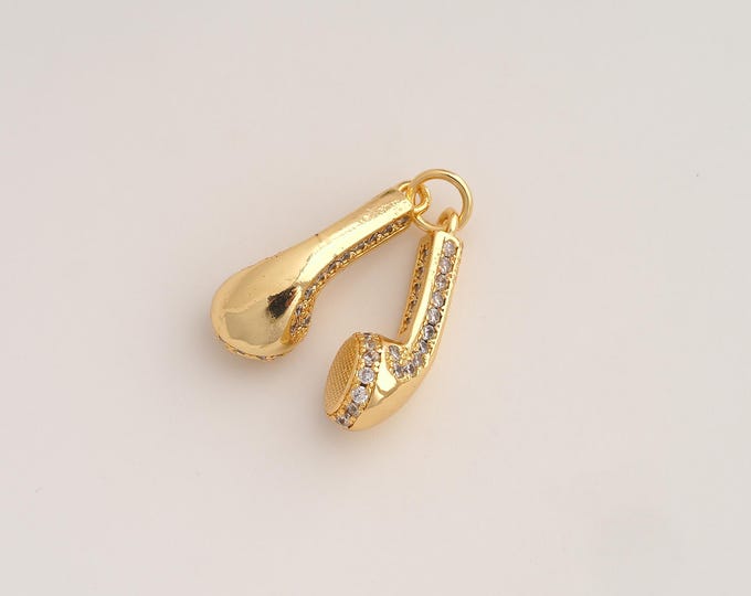 CZ Showerhead Pendant,Showerhead Pendant,18K Gold Filled Showerhead Charm,DIY Jewelry Accessories,25.7x18.2x8.7mm