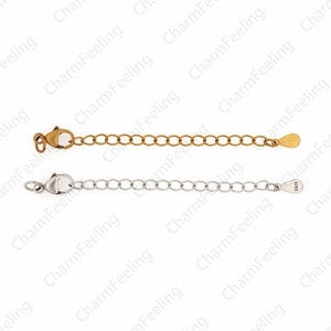 Lobster Clasp Chain, Sterling Silver Extension Chain, 18K Gold Filling Chain Accessories, S925 Silver Tail Chain, DIY Jewelry Supplies, 6cm