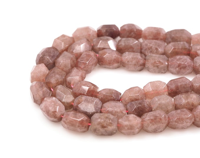 Strawberry Crystal Gem Beads, Natural Stone Necklace, Gem Bead, Gem Chain, Jewelry Supplier, DIY Bracelet Necklace Accessories, 15x20mm