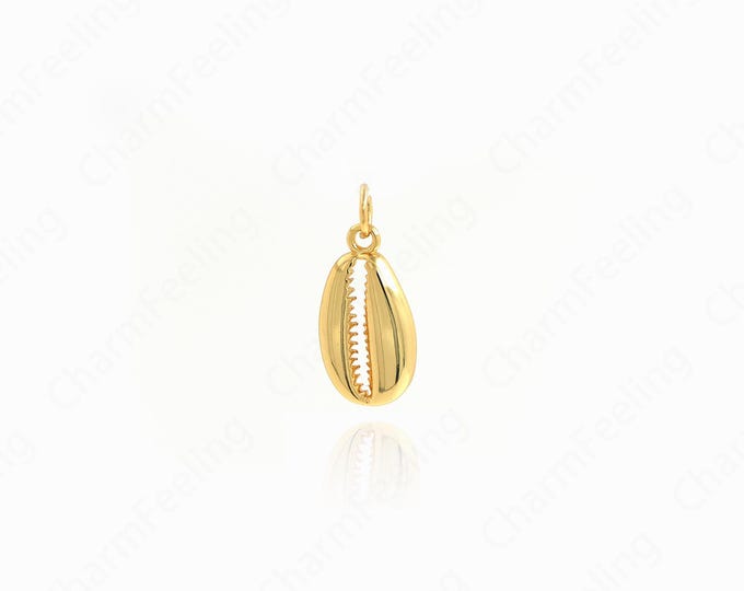 Ocean Necklace,Natural Shell Pendant, 18K Gold Filled Conch Necklace,Shell Charm,DIY Jewelry Accessories,20.8x9x2.5mm