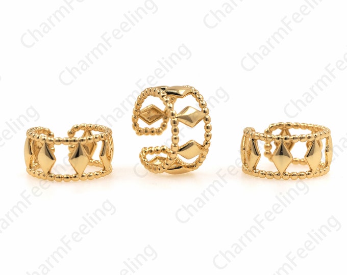 Star Ring, Fashion Ring, Adjustable Ring, Simple Double Rows of Cubic Ring, Eternity Ring, Gift For Her 1PCS