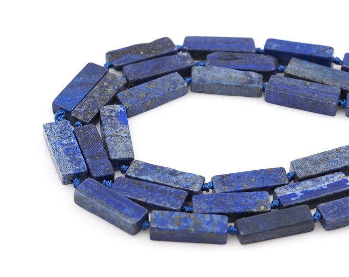Rectangular Lapis Lazuli Beads,Faceted Gemstone Necklaces,Natural Stone Chains,Gemstone Beads,Rectangular Gemstones,10-12x30-32mm