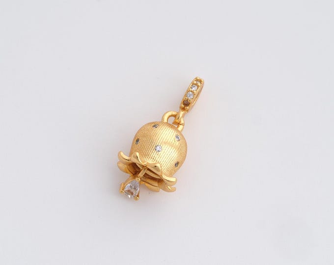 Gold Bell Pendant Bell Jewelry Small Bell Charms Christmas 18K Gold Filled Bell Charm,DIY Jewelry Supplies,21.5x9.8mm