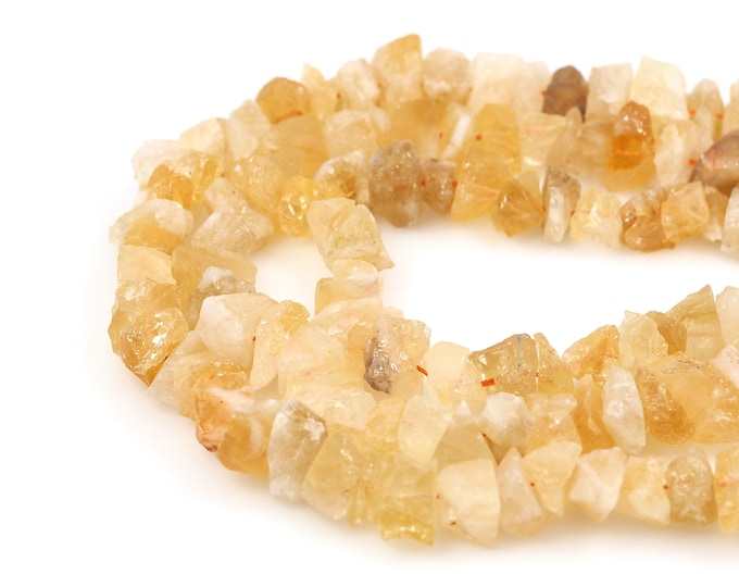 Rough Citrine Beads,Raw Citrine Stone, Gem Chain, Rough Gem Beads, Natural Stone Beads, Natural Stone Chain, DIY Gem Making Accessories