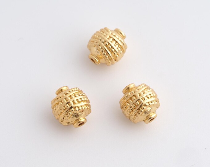 Gold Round Spacer Beads, 18K Gold Filled Tube Beads,Dainty Ball Bracelet Necklace Spacer Beads, DIY Jewelry Supplies,9.8x8.4mm