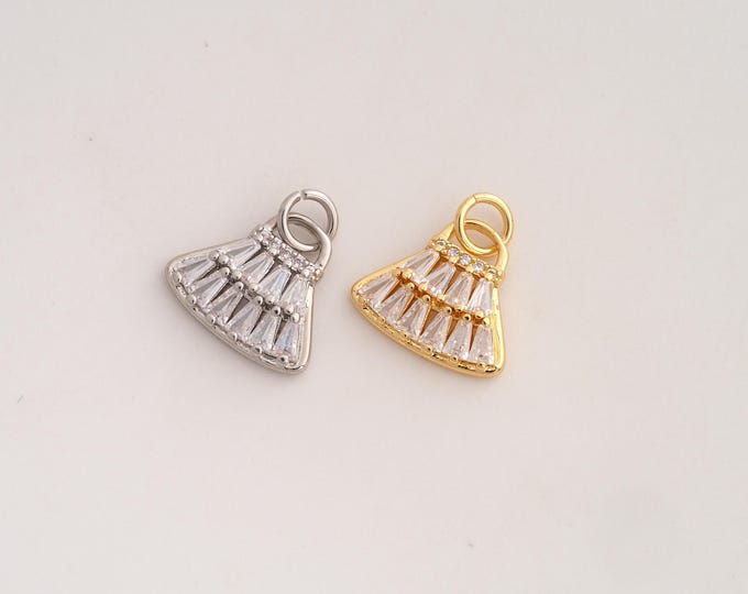 CZ Handbag Pendant,Handbag Pendant,18K Gold Filled Handbag Charm,DIY Jewelry Accessories,15.2x13.5x2.8mm