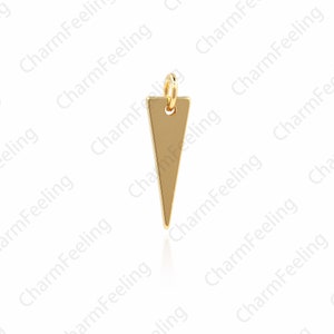 18K Gold-Plated Cross Pendant, Cross Necklace, Inverted Triangle Pendant, Cross Charm, Triangle Charm, DIY Jewelry Making Accessories 1pcs Triangle pendant