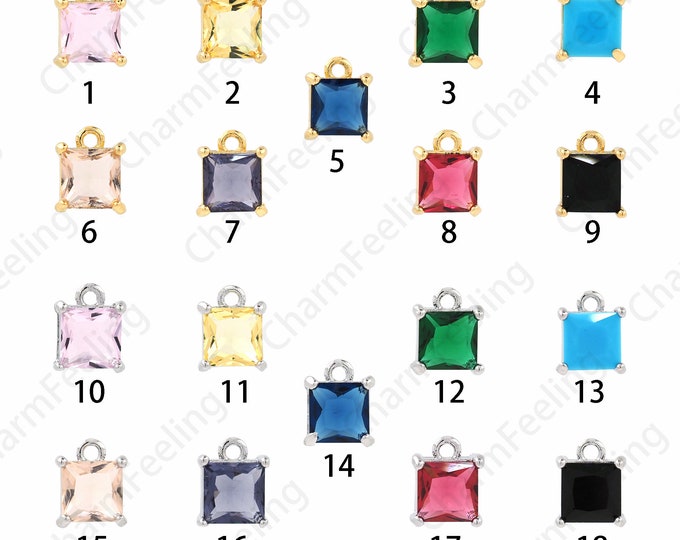 Geometric Pendant,Rectangular Pendant,Micropavé CZ Square Necklace,18K Gold Filled Rectangular Charm,DIY Jewelry Making Supplies,9x7x3.2mm