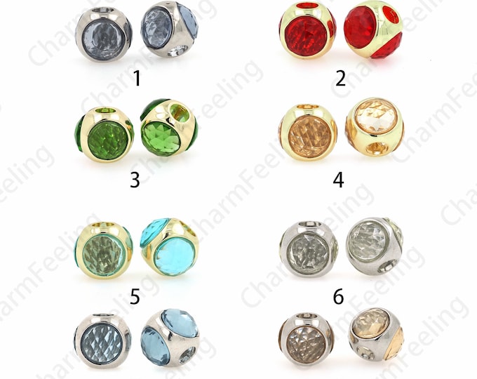 Micropavé CZ Ball Spacer Beads,18K Gold Filled Ball Charm, Round Beads, Necklace Beads, Bracelet Beads,DIY Jewelry Supplies, 11.5x11.5x9.5mm