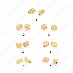 Perles d’espacement de forme spéciale ovales 10 PCS, perles d’espacement de forme spéciale remplies d’or 18 carats, perles trouées en or, accessoires de bracelet