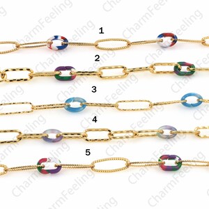 18K Gold filled Halbfertige O-Kette, Papierclip Kette, Acryl Kette, DIY Armband Halskette Herstellung Zubehör, 1 Meter