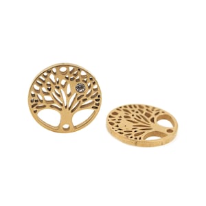 Pulsera de árbol redondo, collar de árbol único, árbol de esperanza 15 * 15 * 1.5 mm 1pcs