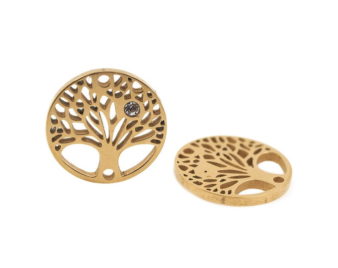 Round Tree Bracelet,unique tree necklace,tree of hope 15*15*1.5mm 1pcs