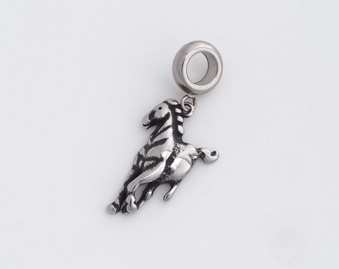Stainless Steel Horse Pendant,Animal Charms,Horse Charm, DIY Jewelry Supplies, 33x13.2x3.2mm