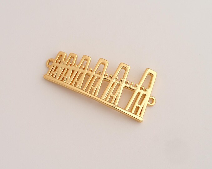 Bridge Connector,Bridge Connector,18K Gold filled Bridge Connector,DIY Bracelet Accessories, 37x17.2x2mm