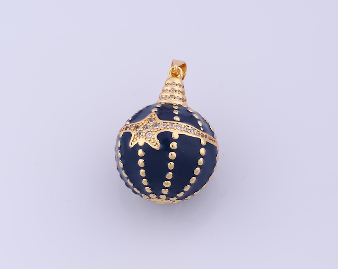 Enamel Balloon Charm, 18K Gold Filled Star Pendant,Balloon Charm, DIY Jewelry Supplies, 35.2x23.5x23.5mm