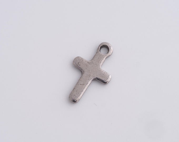 10 pcs Stainless Steel Cross Pendant,Christian Charm,Cross Necklace,Cross Charm,DIY Jewelry Accessories,20.6x12x1.5mm