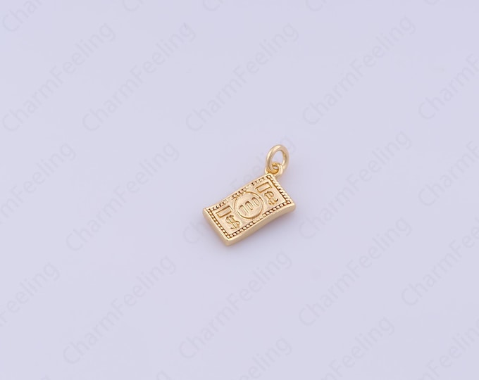 Gold Dollars Charm,18K Gold Filled Money Pendant,Dollars Pendant,DIY Jewelry Making Accessories,16.6x11.2x2mm