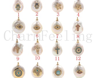 baroque pearl pendant,Natural Coin Freshwater Pearl Necklace Bracelet,Irregular pearls 1pcs/2pcs/10pcs