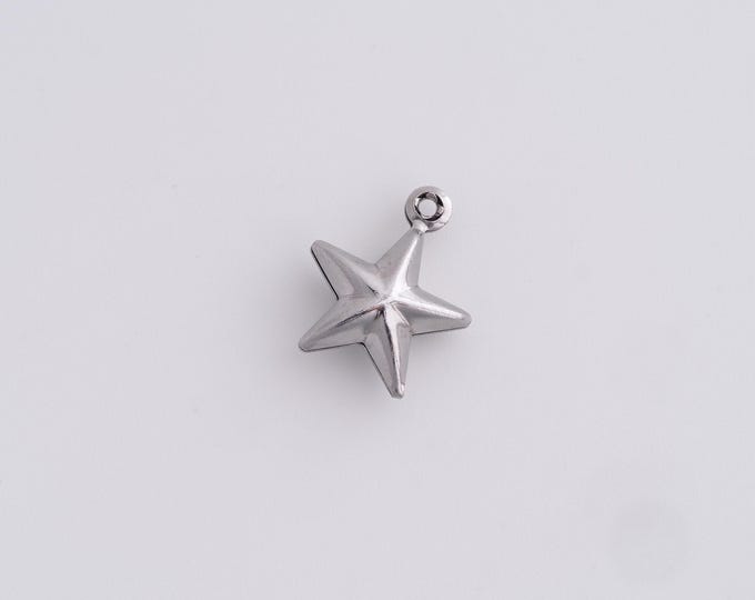 20 pcs Stainless Steel Celestial Charm,Star Jewelry, Pentagram Pendant,Star Charm, DIY Jewelry Supplies,14.2x11.8x4.8mm