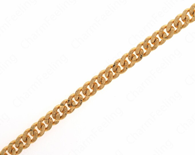 1 meter Curb Chain, 18K Gold Filled Semi-Finished Chain,Bulk Curb Chain, Unfinished Curb Chain, For Necklace And Bracelet Parts 6x1.7mm