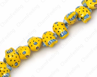 Hand-Painted Ceramics,Marine Life Spacer Beads,Glazed Ceramics, Fish Spacer Beads,Ceramic Fish Beads,DIY Jewelry Supplies，13.5x19x10mm