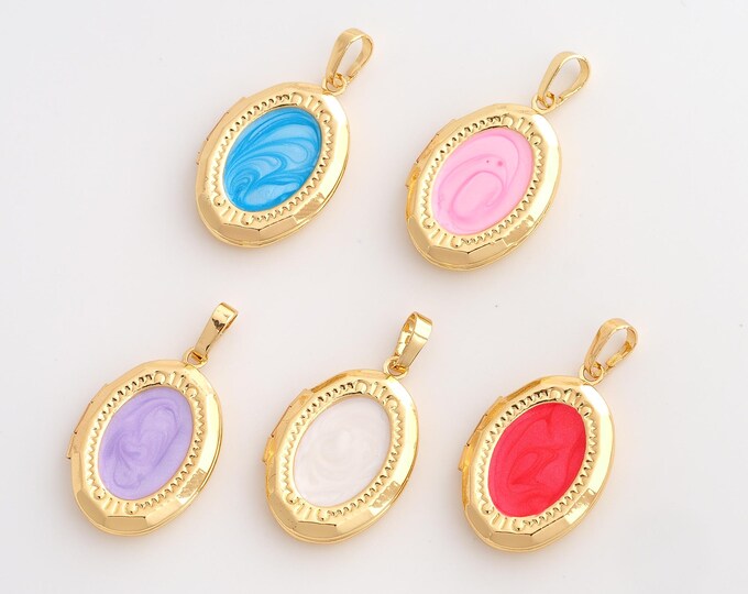 Enamel Photo Frame Pendant,Photo Frame Pendant,18K Gold Filled Photo Frame Charm,DIY Jewelry Accessories,29.8x16x4mm