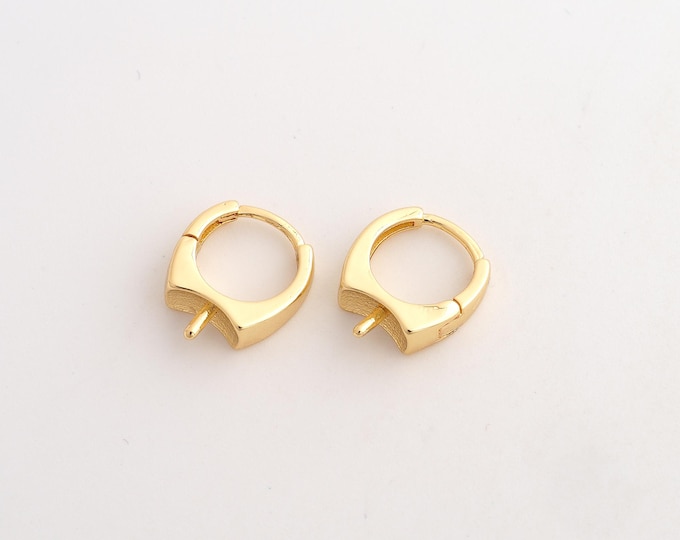 18K Gold Filled Round Earrings, Hugging Hoop Earring, Dainty Earrings,14x12x4.2mm