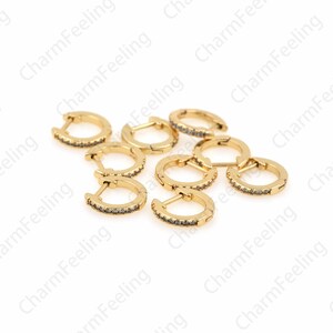 Micro-Pave Earrings, CZ Earrings, Round Ear Hoops, Ear Hoops Charm, Small Hoops, Simple Earrings 1 pair