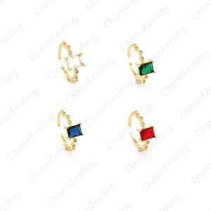 Gold Open Ring, MicroPavé CZ Daily Ring, 18K Gold Filled Minimalist Thin Ring, Adjustable Ring, Daily Ring, Simple Charm