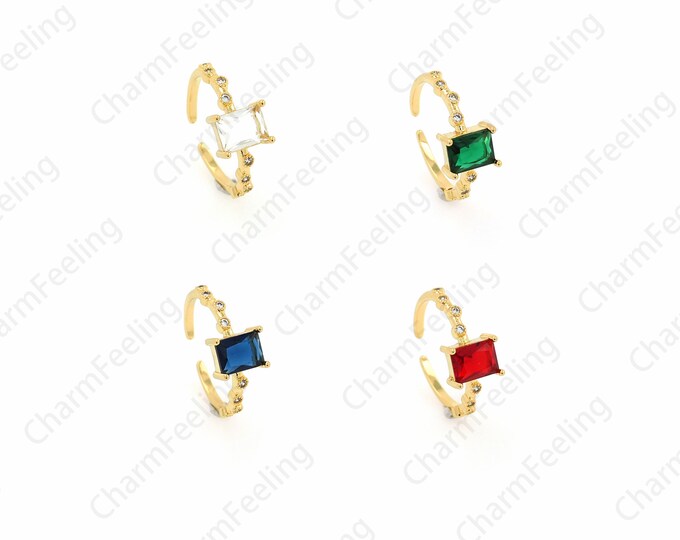Gold Open Ring, MicroPavé CZ Daily Ring, 18K Gold Filled Minimalist Thin Ring, Adjustable Ring, Daily Ring, Simple Charm