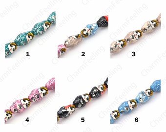 Matryoshka Spacer Beads,Colored Glaze Ceramic Beads,Doll Beads, Hand-Painted Ceramics, DIY Jewelry Supplies, 22x13.5x13.5mm