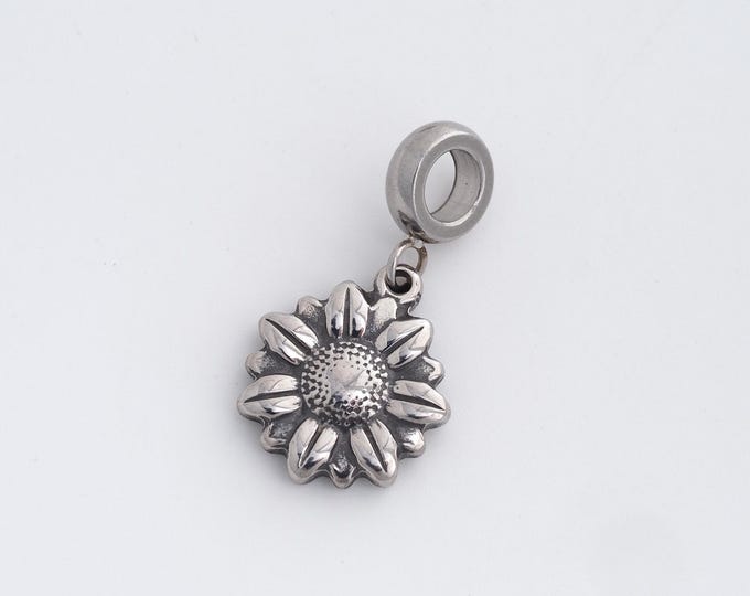 Stainless Steel Sunflower Pendant,Sun Flower Charms,Sunflower Charm, DIY Jewelry Supplies, 29x15x3mm