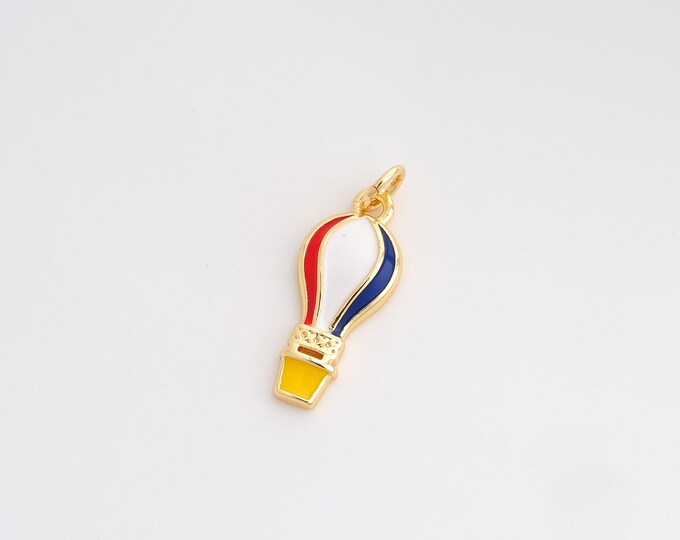 Enamel Hot Air Balloon Pendant,Hot Air Balloon Pendant,18K Gold Filled Hot Air Balloon Charm,DIY Jewelry Accessories,23.8x8.8x2.7mm