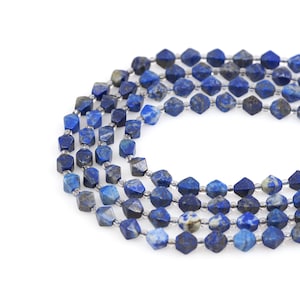 Lapis Lazuli Necklace, Faceted Diamond Gemstone Bead, Natural Stone Chain, Natural Stone Bead, DIY Bracelet Necklace Accessories, 10mm