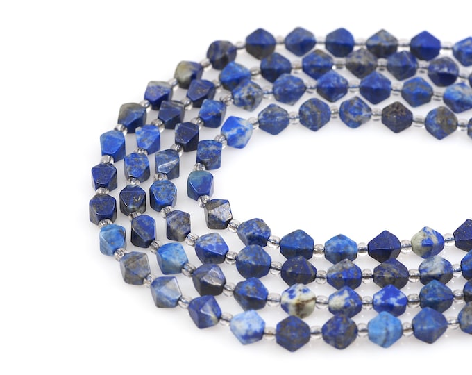 Lapis Lazuli Necklace, Faceted Diamond Gemstone Bead, Natural Stone Chain, Natural Stone Bead, DIY Bracelet Necklace Accessories, 10mm