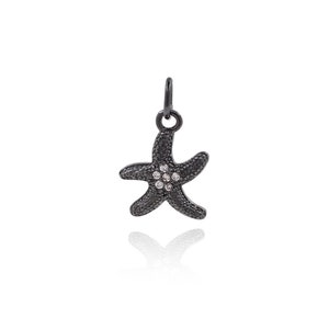 May include: Black metal starfish charm with clear crystal accents.