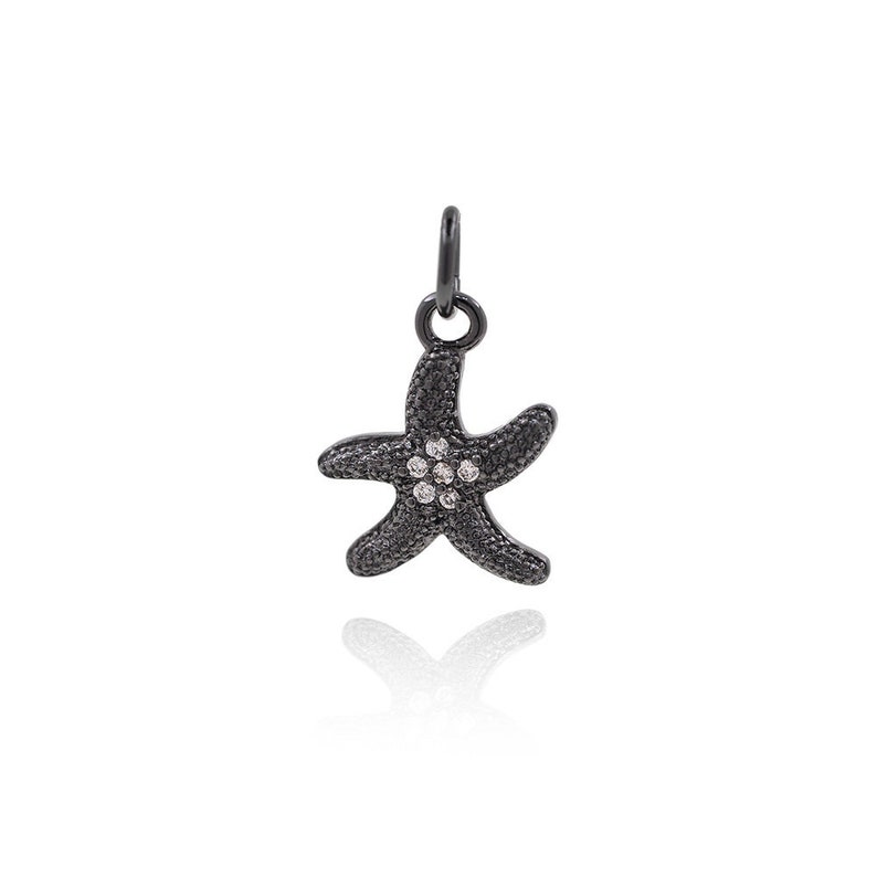 May include: Black metal starfish charm with clear crystal accents.