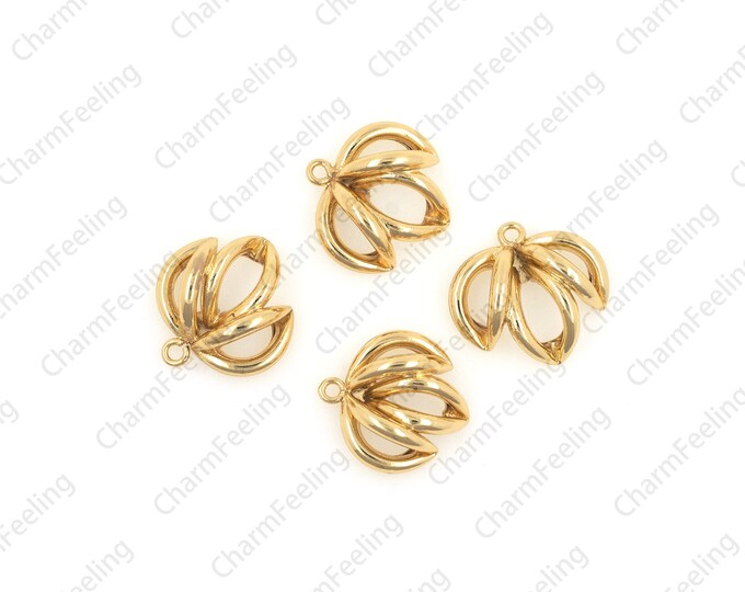 Gold-plated geometric pendant, Banana pendant, geometric pendant, used for bracelet/necklace organization accessories 18x16.9x6mm 1pcs