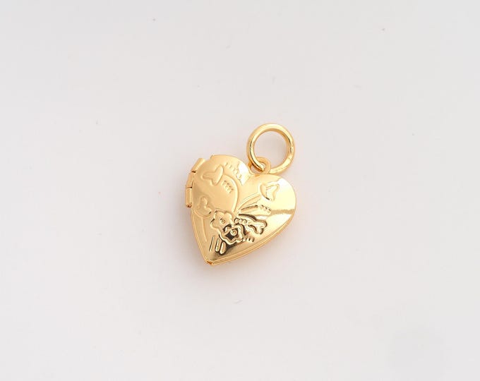 5 pcs Heart Photo Frame Pendant,Photo Frame Pendant,18K Gold Filled Heart Charm,DIY Jewelry Accessories,19x13.4x4.5mm