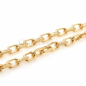 Rectangular chain, brass chain, welding chain, original brass chain, jewelry making 10.6x6mm 1 meter