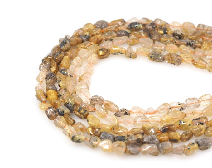 Gem Chain, Jewelry Supplier, Natural Stone Necklace, Gem Bead, Natural Stone Bead, DIY Bracelet Necklace Accessories, 6x8mm