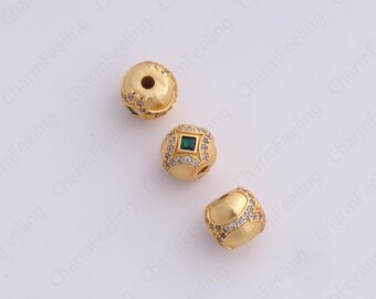 Gold Ball Spacer Beads, 18K Gold Filled Ball Beads,Dainty Ball Bracelet Necklace Spacer Beads, DIY Jewelry Supplies,7.8x6.8mm