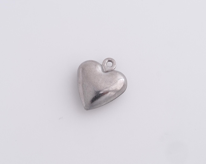 20pcs Stainless Steel Heart Charm,Heart Pendant, Heart Charm,Heart Necklace,DIY Jewelry Accessories 16x13.6x5.2mm