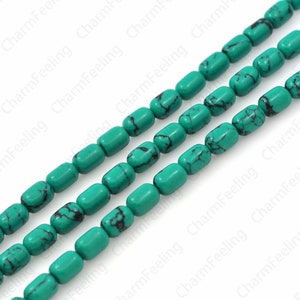 Natural Turquoise Smooth Tubular Beads, Turquoise Beads, Tubular Beads, Cylinder Beads, Turquoise Jewelry, DIY Jewelry Supplies, 10x12mm