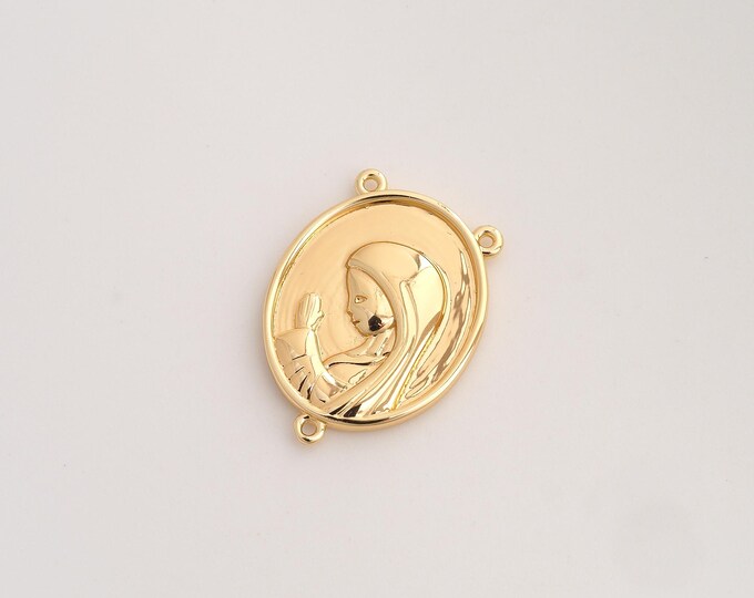 Prayer Girl Pendant,Prayer Pendant,18K Gold Filled Girl Charm,DIY Jewelry Accessories,24.4x18.4x2.8mm