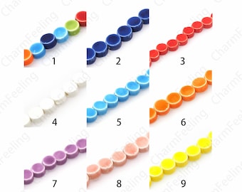 Round Ceramic Beads, Glazed Painted Ceramic Jewelry, Abacus Beads,Hand Painted Ceramics, Flat Spacer Beads,DIY Jewelry Supplies,8/10mm