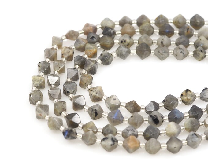 Flash Stone Necklace, Faceted Diamond Gemstone Bead, Natural Stone Chain, Natural Stone Bead, DIY Bracelet Necklace Accessories, 10mm
