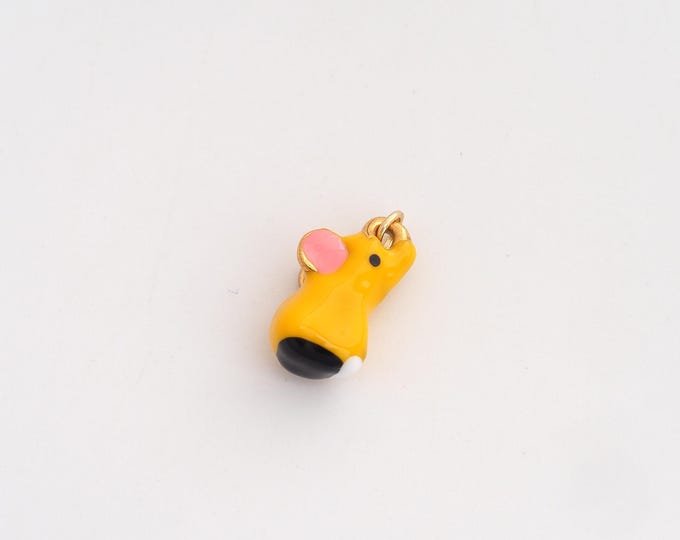 Enamel Elephant Charms,Dainty Animal Charm, 18K Gold Filled Elephant Pendant,DIY Jewelry Accessories 17.7x9.8x6.6mm
